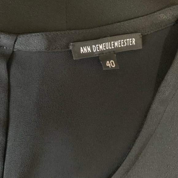 NWOT Ann Demeulemeester little Black Satin Sleeveless Dress - Picture 6 of 12